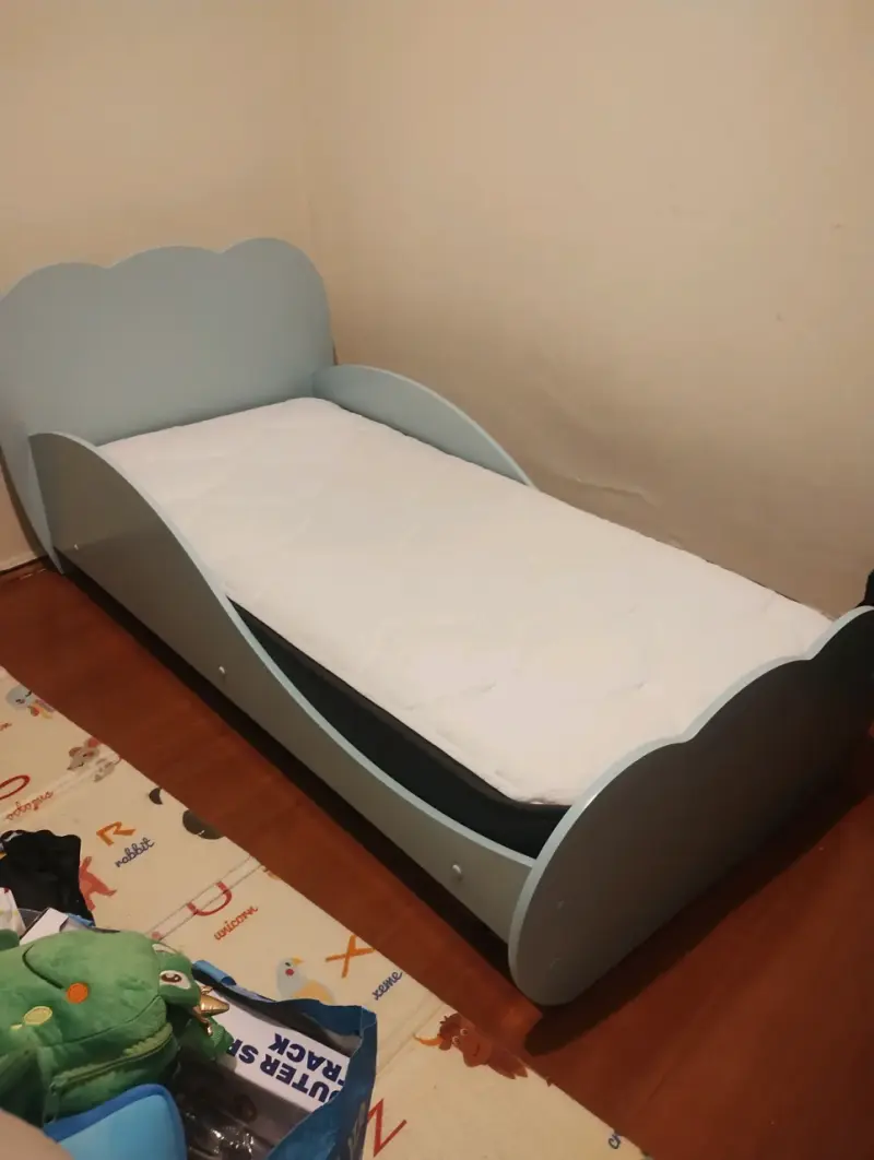 Cama transición cloud celeste + colchón drimkit - 1