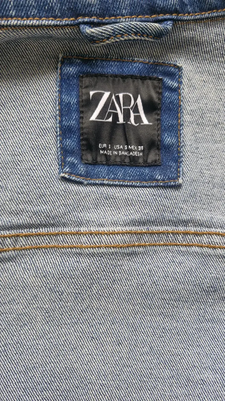 Chaqueta de mezclilla azul Zara para mujer - 2