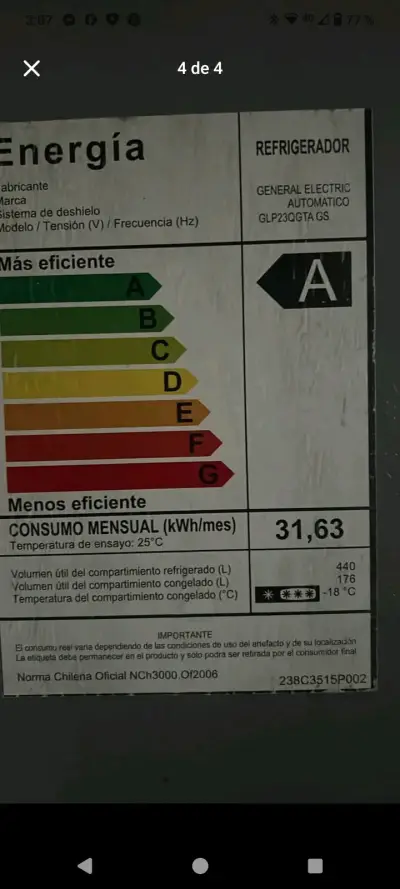 Refrigerador General Electric con Dispensador de Agua - miniatura 3