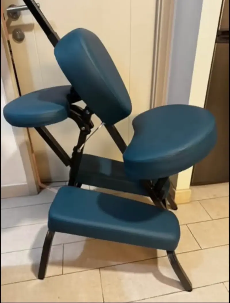 Silla de Masaje Plegable Azul para Terapeutas - 1