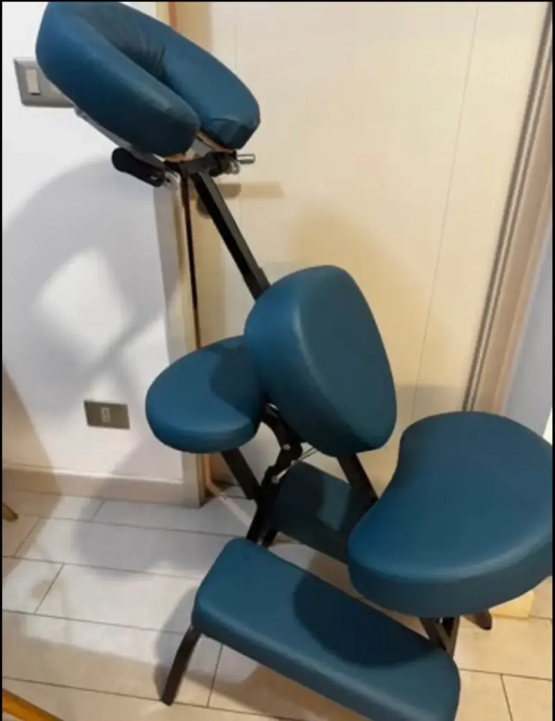 Silla de Masaje Plegable Azul para Terapeutas - 2