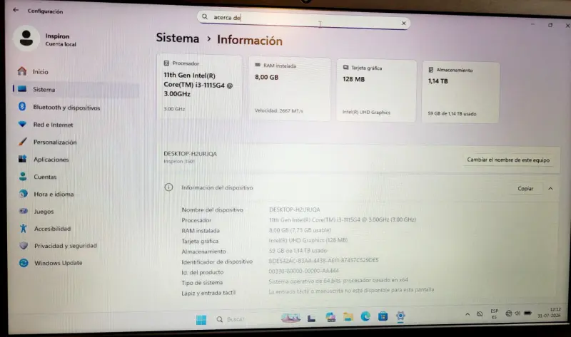 Laptop Dell Inspiron 15 3000 Intel Core i3 - 3