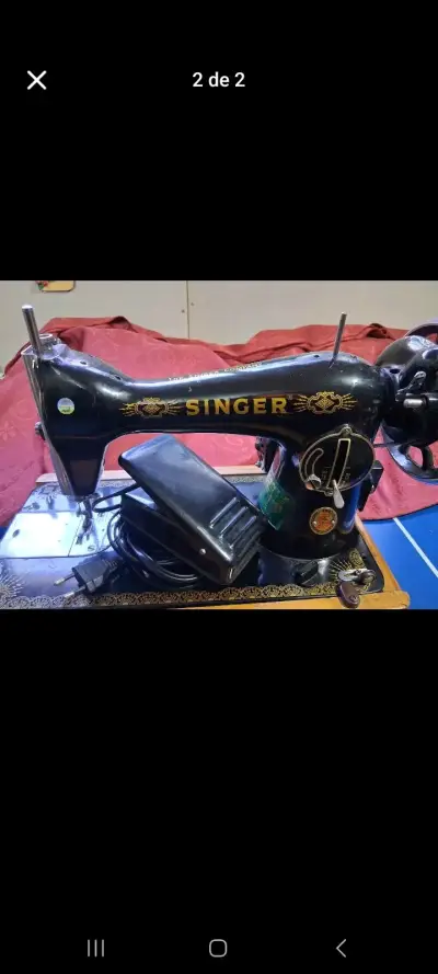 Máquina Singer Antigua de Colección Funcionando - miniatura 2