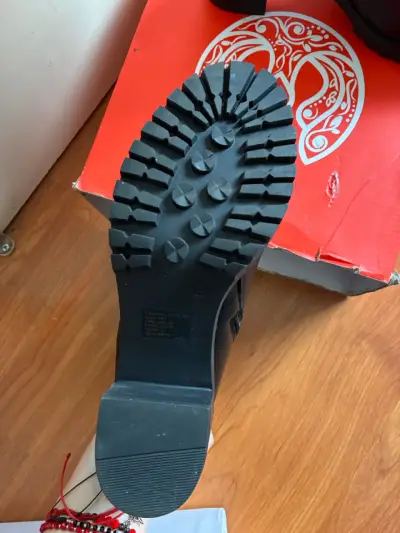 Botines de cuero negro con tacón weide - miniatura 3