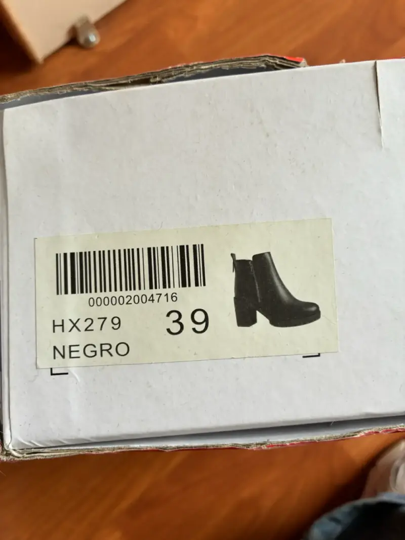Botines de cuero negro con tacón weide - 4