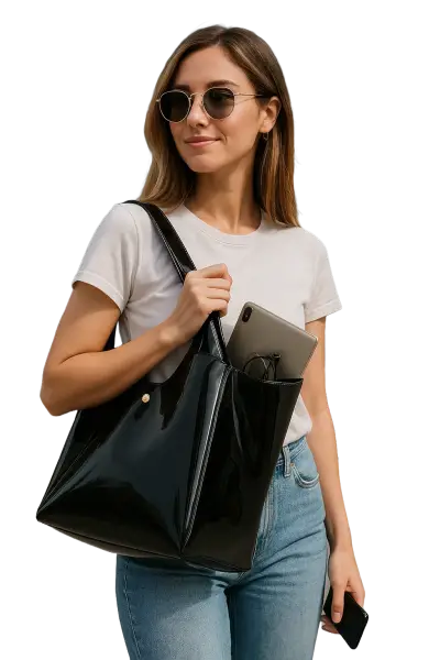 Bolso tote negro elegante - miniatura 3
