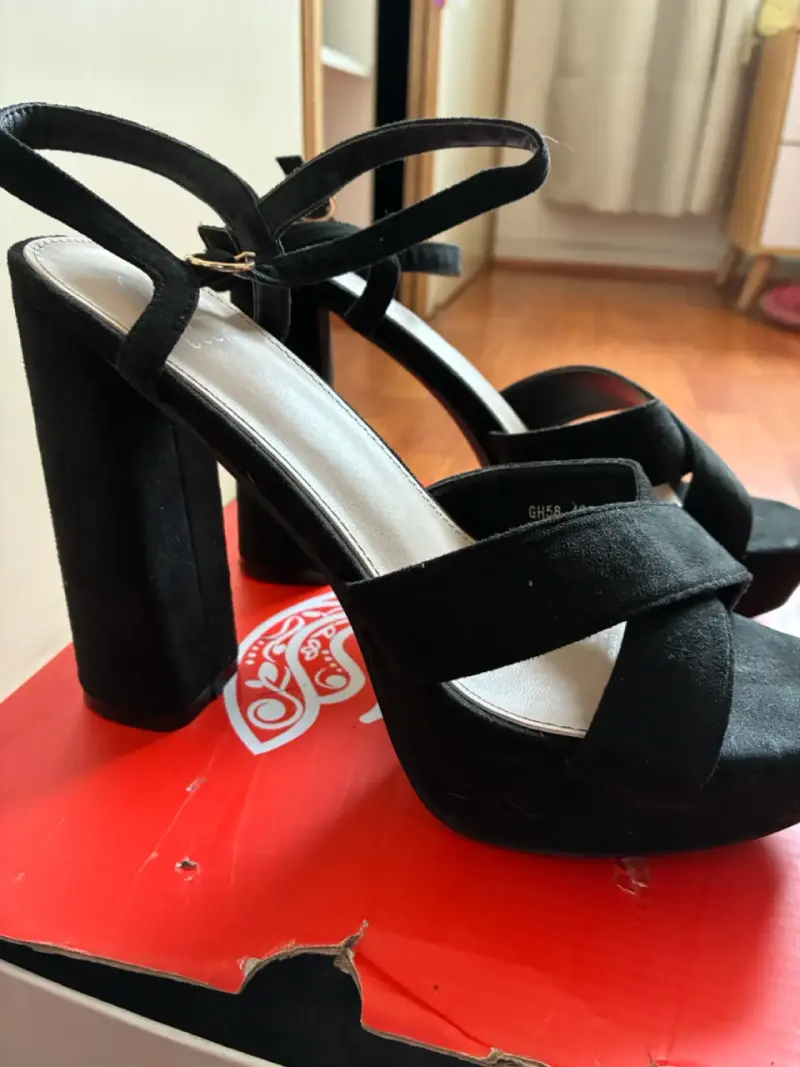 Sandalias de Tacón Weide Alto Negras Talla 40 - 4