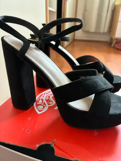 Sandalias de Tacón Weide Alto Negras Talla 40 - miniatura 4