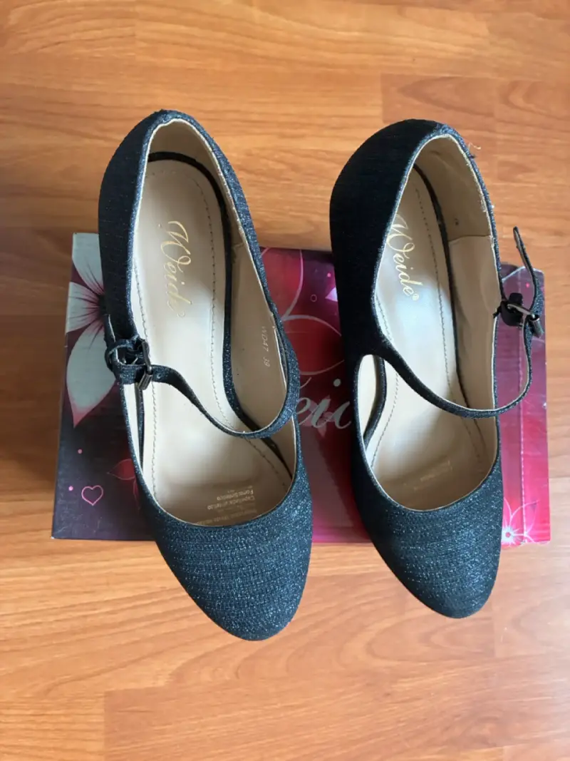 Zapatos de tacón weide negros elegantes talla 39 - 3