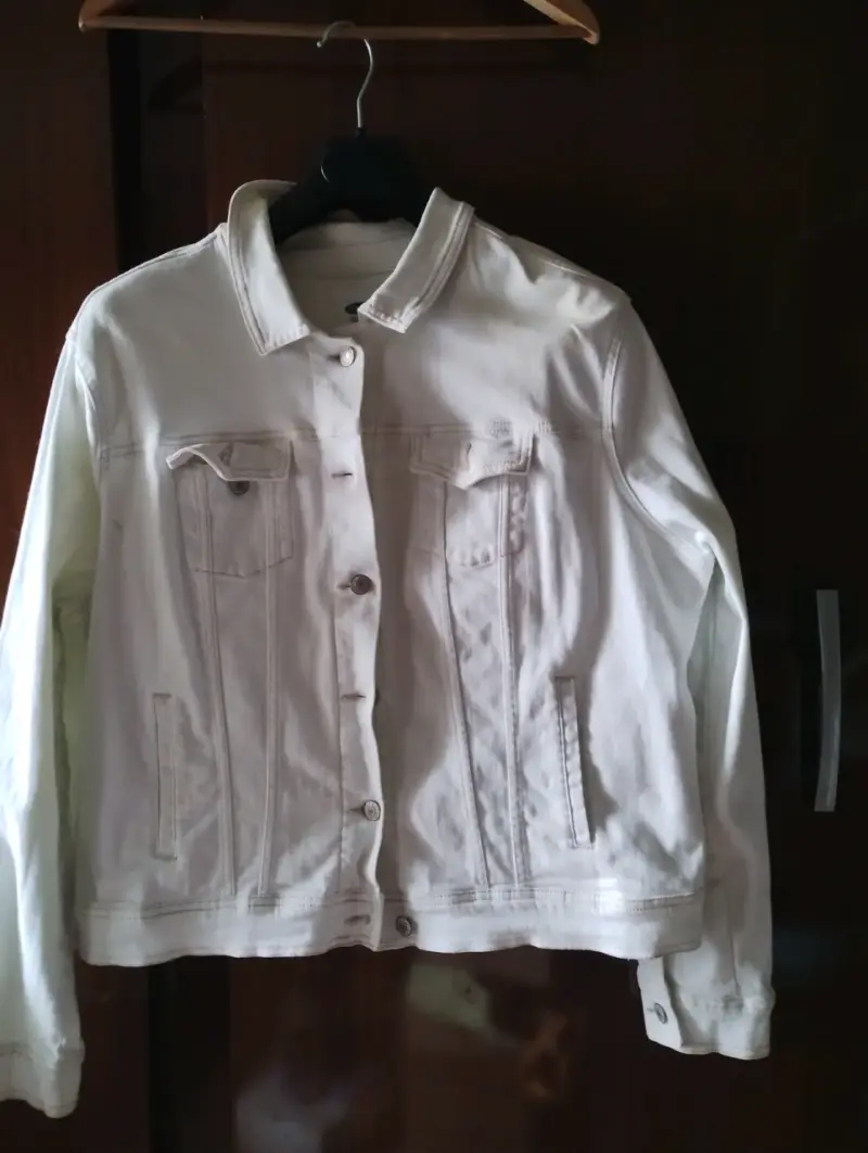 Chaqueta de mezclilla blanca para mujer - 2