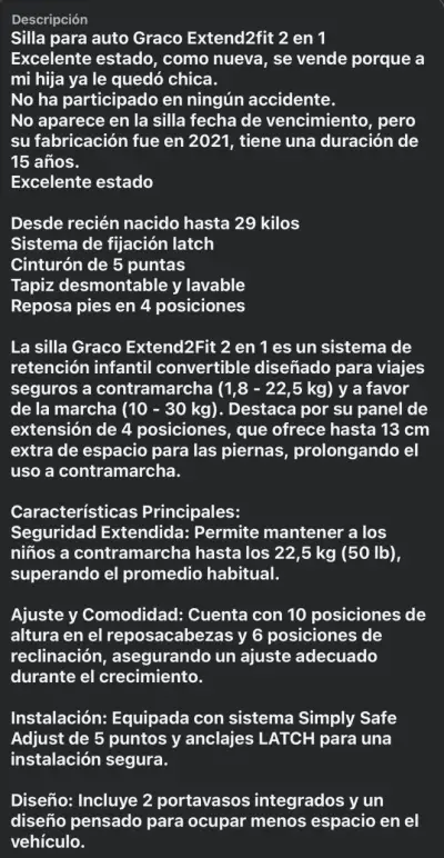 Silla de auto Graco Extend2Fit 2 en 1 - miniatura 4