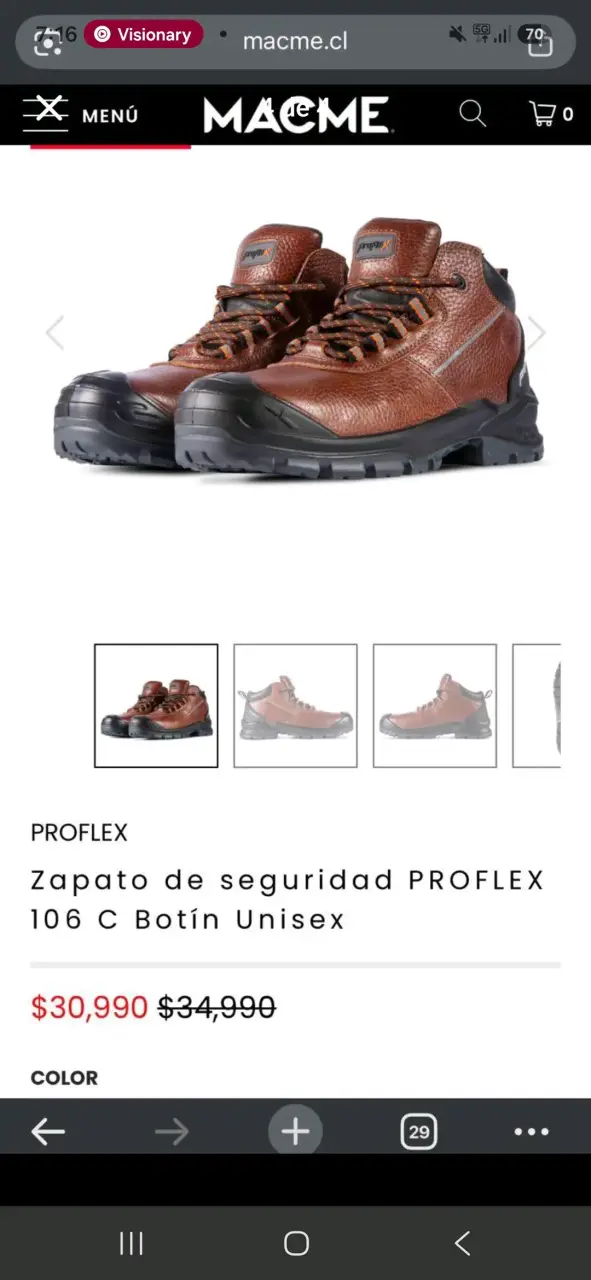 Botines de seguridad Proflex 106C café unisex - 3