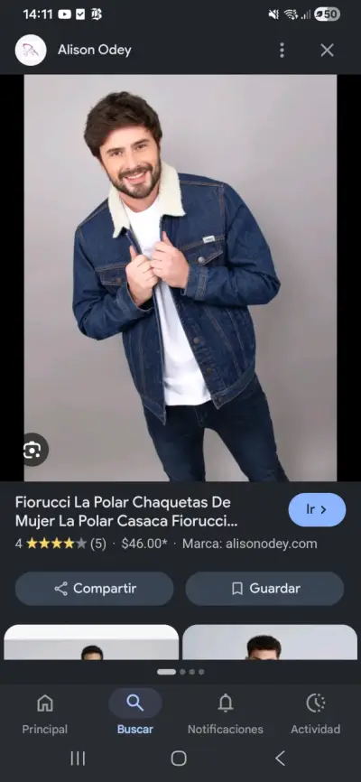 Chaqueta de mezclilla con forro de lana para hombre - miniatura 1