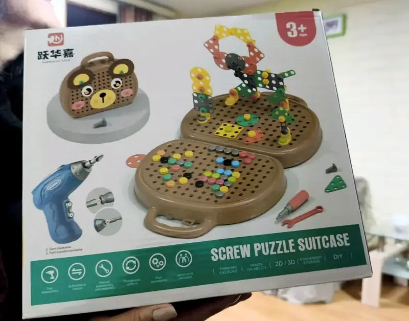 Maletín de Puzzle con Tornillos para Niños 3+