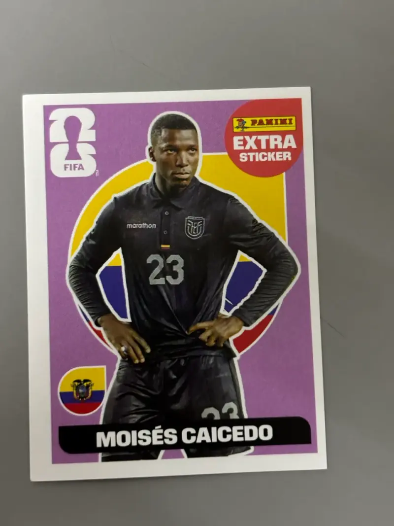 Lámina Panini Extra Sticker Moisés Caicedo FIFA