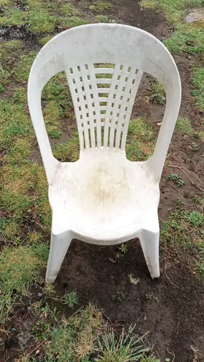 Silla plástica blanca para exterior - miniatura 1