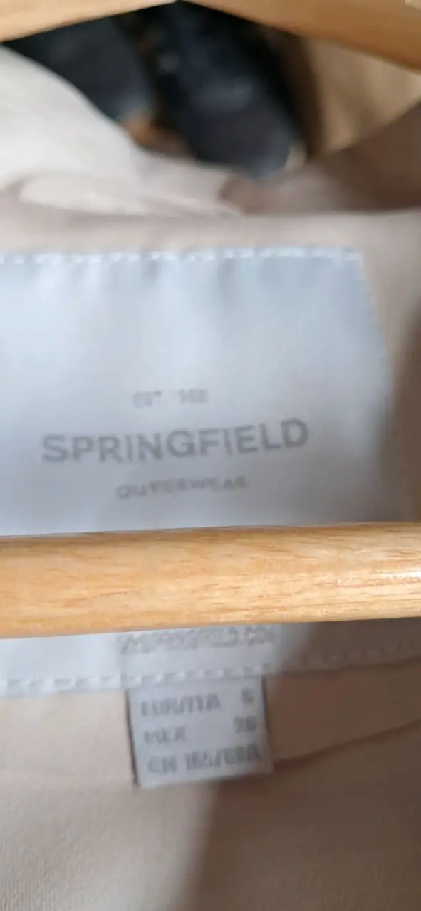 Chaqueta beige con flecos Springfield - 3