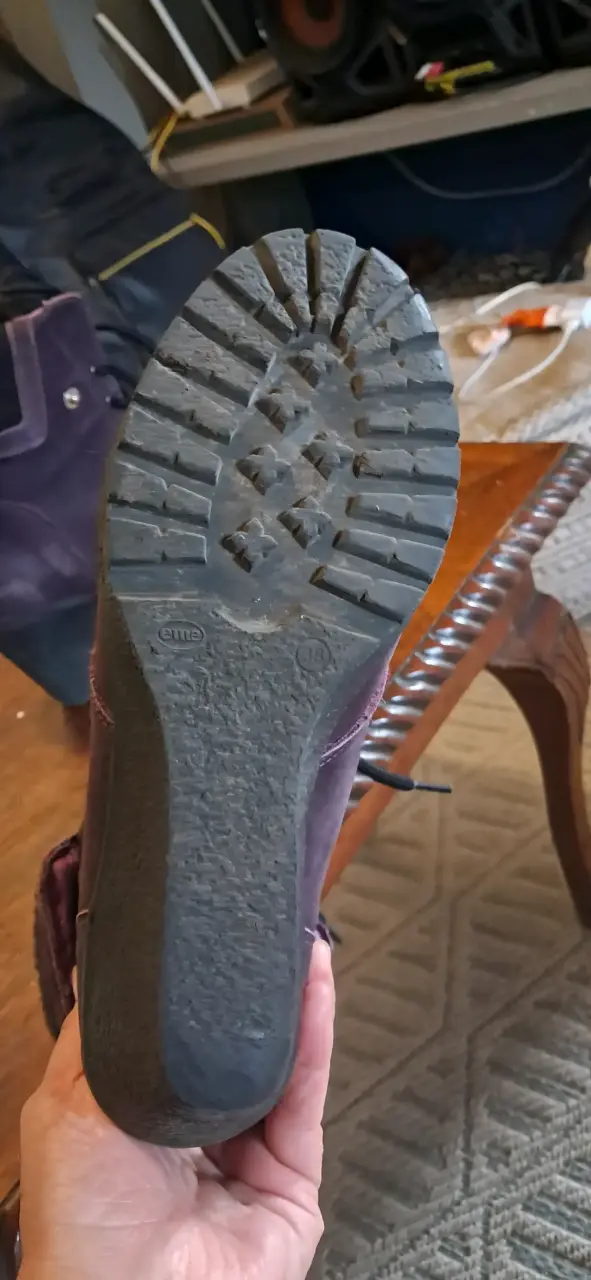 Botines de cuero morado con plataforma - 2