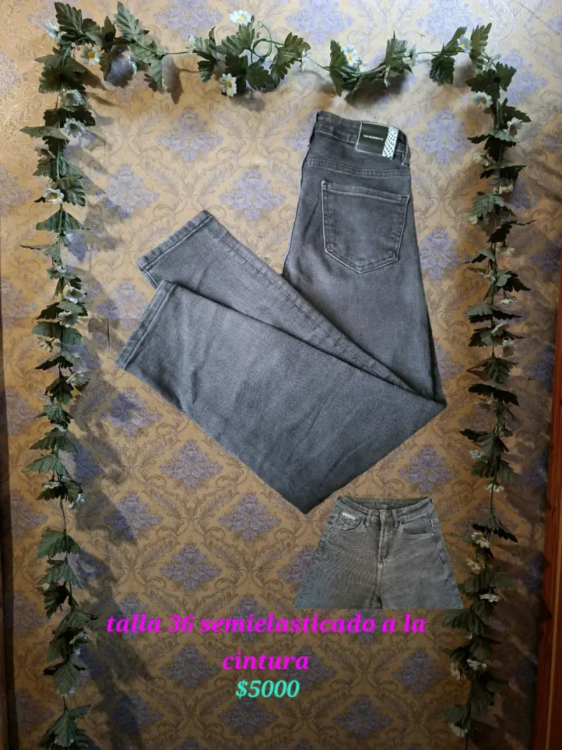 Jeans grises talla 36 semielásticos