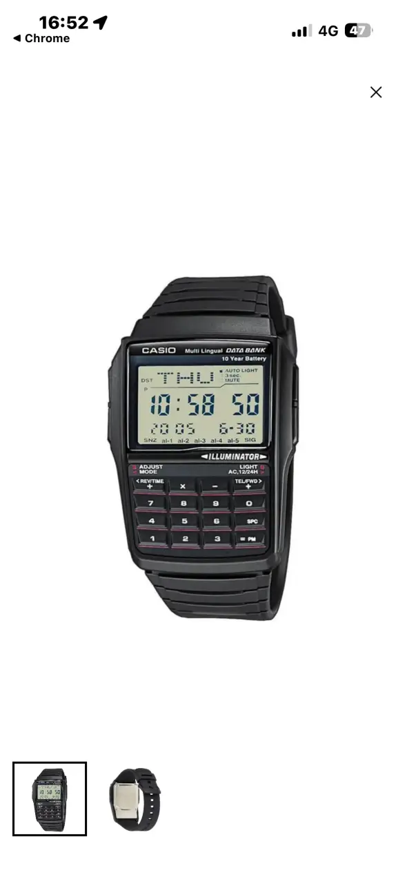 Reloj Casio Data Bank con Calculadora Negro - 1