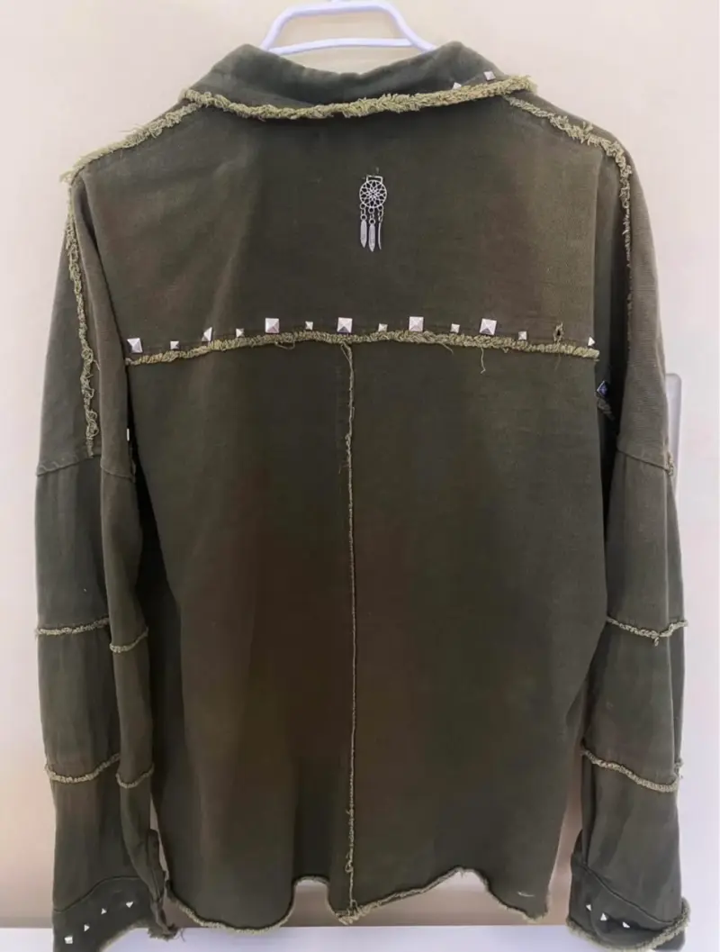 Chaqueta verde con tachas Barbados - 2