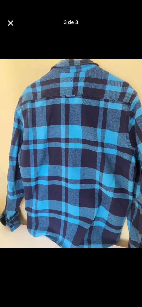 Camisa a cuadros azul y negra H&M L.O.G.G. - 3