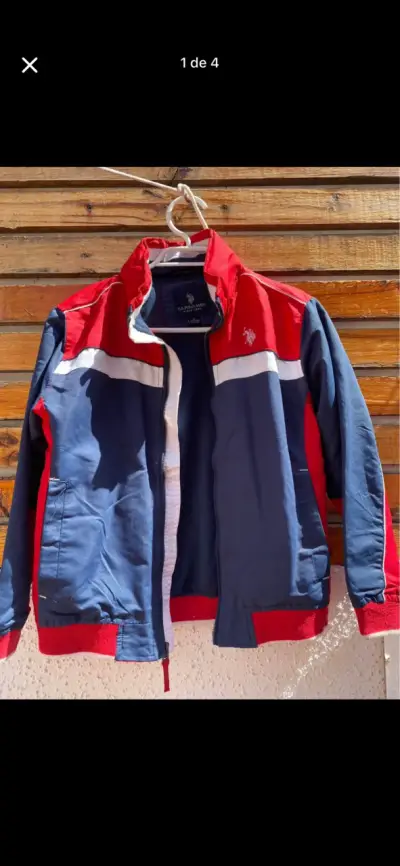 Chaqueta U.S. Polo Assn. azul y roja para niño - miniatura 1