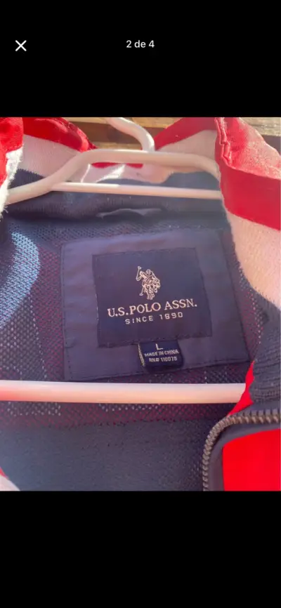 Chaqueta U.S. Polo Assn. azul y roja para niño - miniatura 2