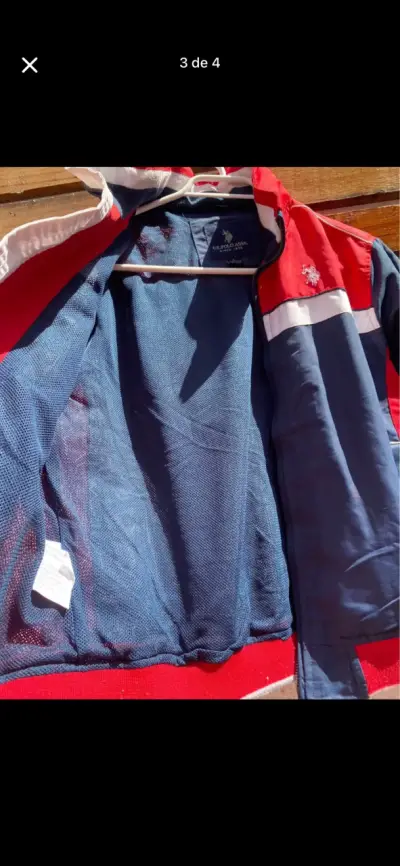 Chaqueta U.S. Polo Assn. azul y roja para niño - miniatura 3