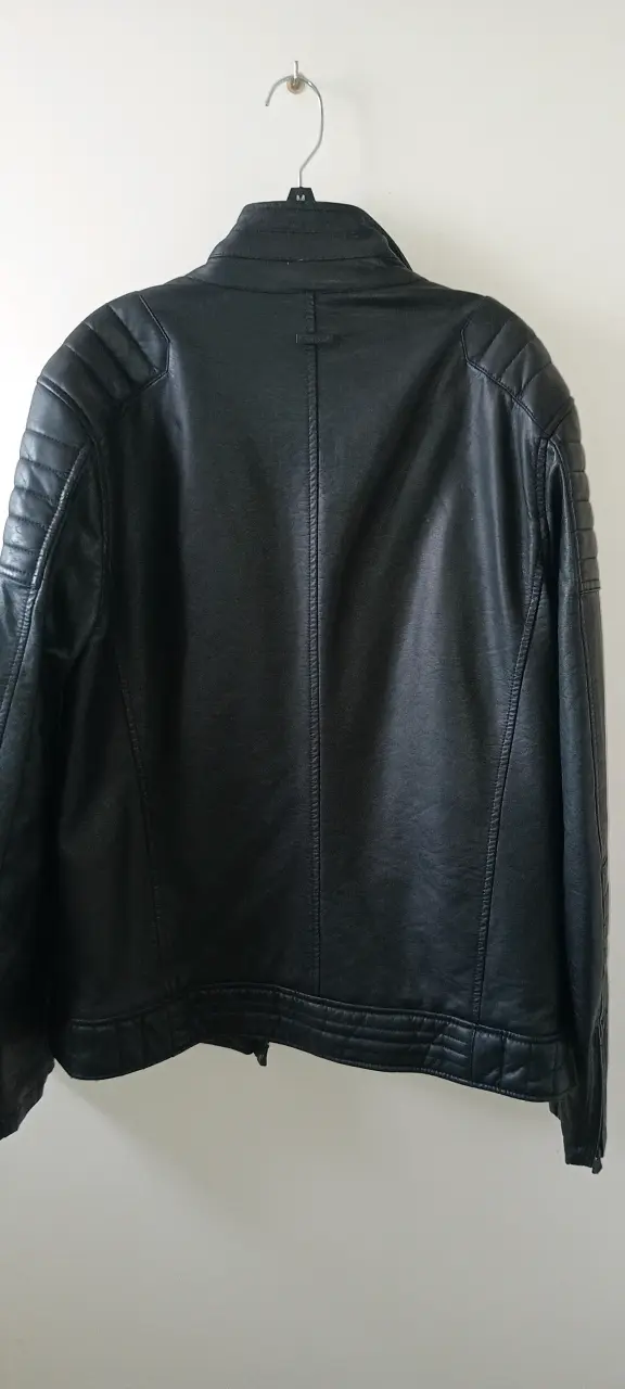 Chaqueta de ecocuero cuero negra para hombre mossi - 5