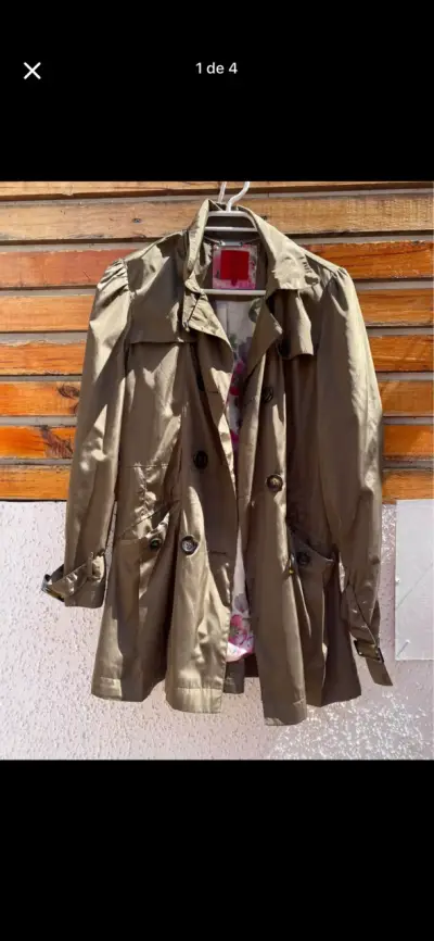 Trench coat beige para mujer Elle - miniatura 1