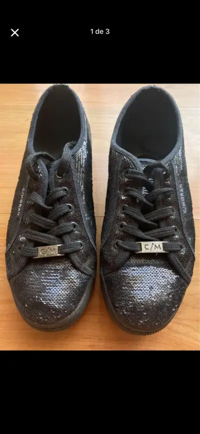 Zapatillas negras con lentejuelas C/Moran - miniatura 1