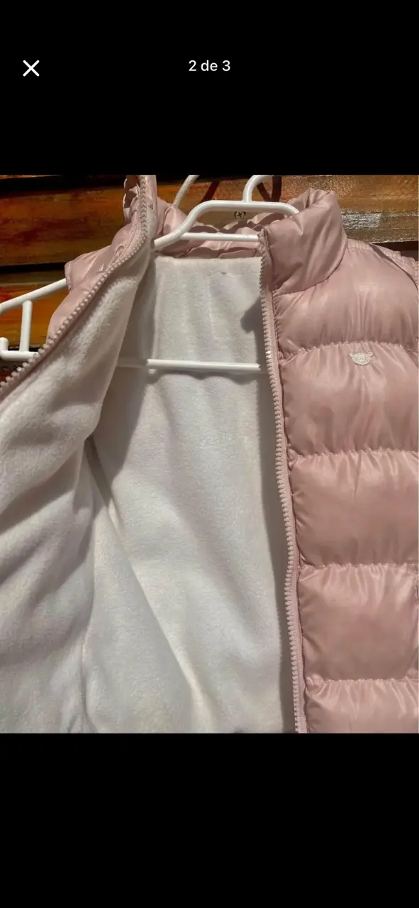 Chaleco acolchado rosa para niña - 2