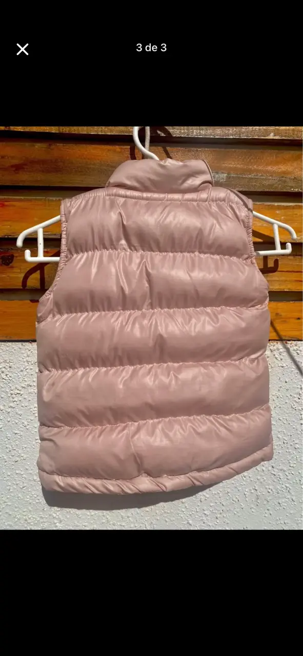 Chaleco acolchado rosa para niña - 3