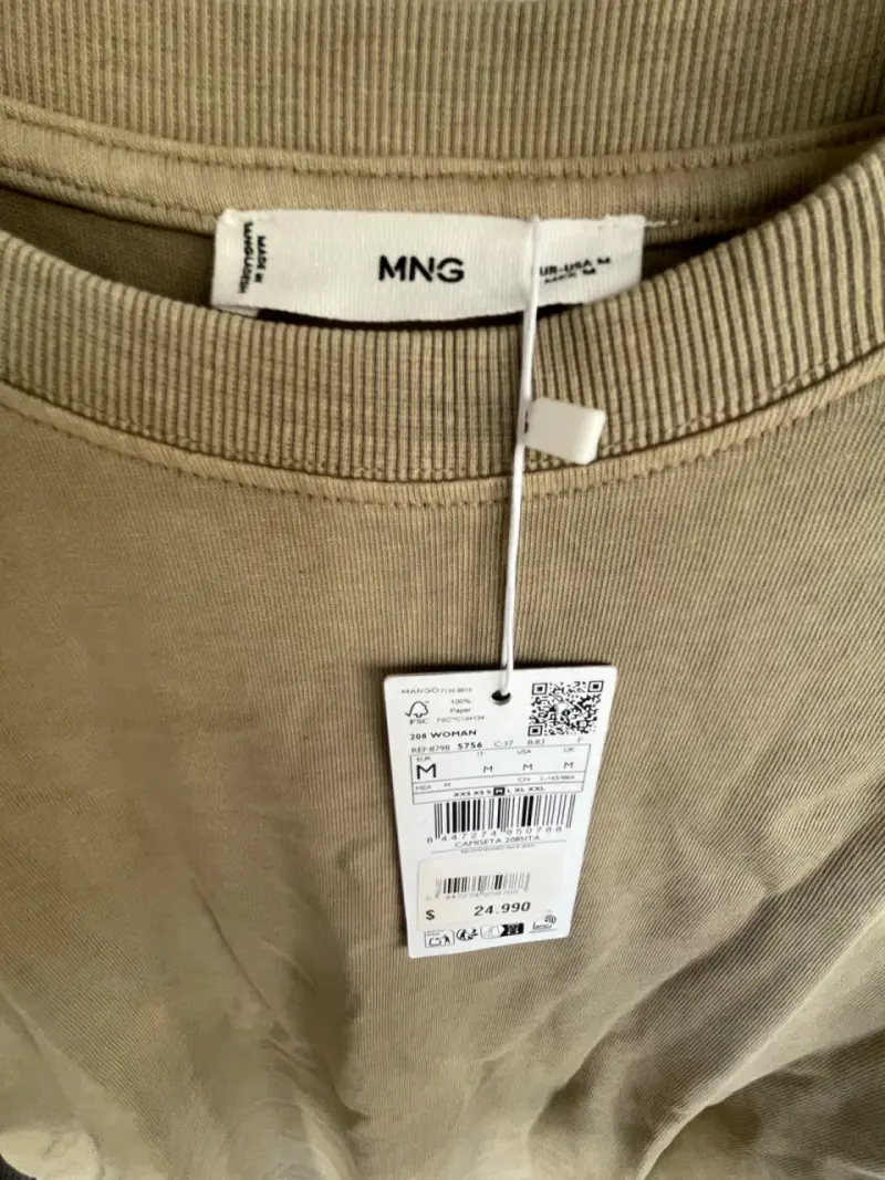 Polera Beige MNG Mujer Talla M - 2