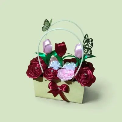 Cartera de ramo con Flores de Tela y Mari - miniatura 3