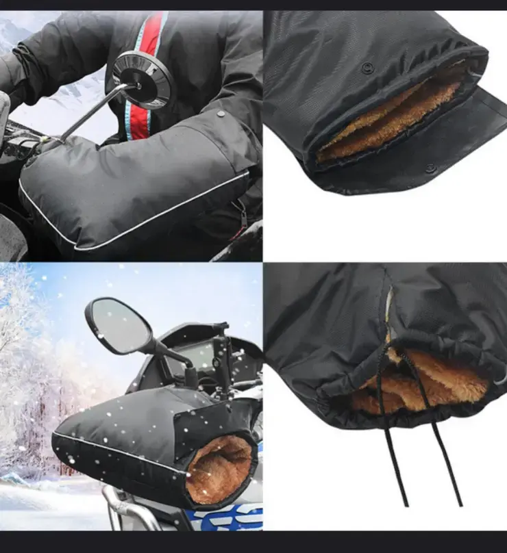 Guantes térmicos para manillar de moto impermeables - 4