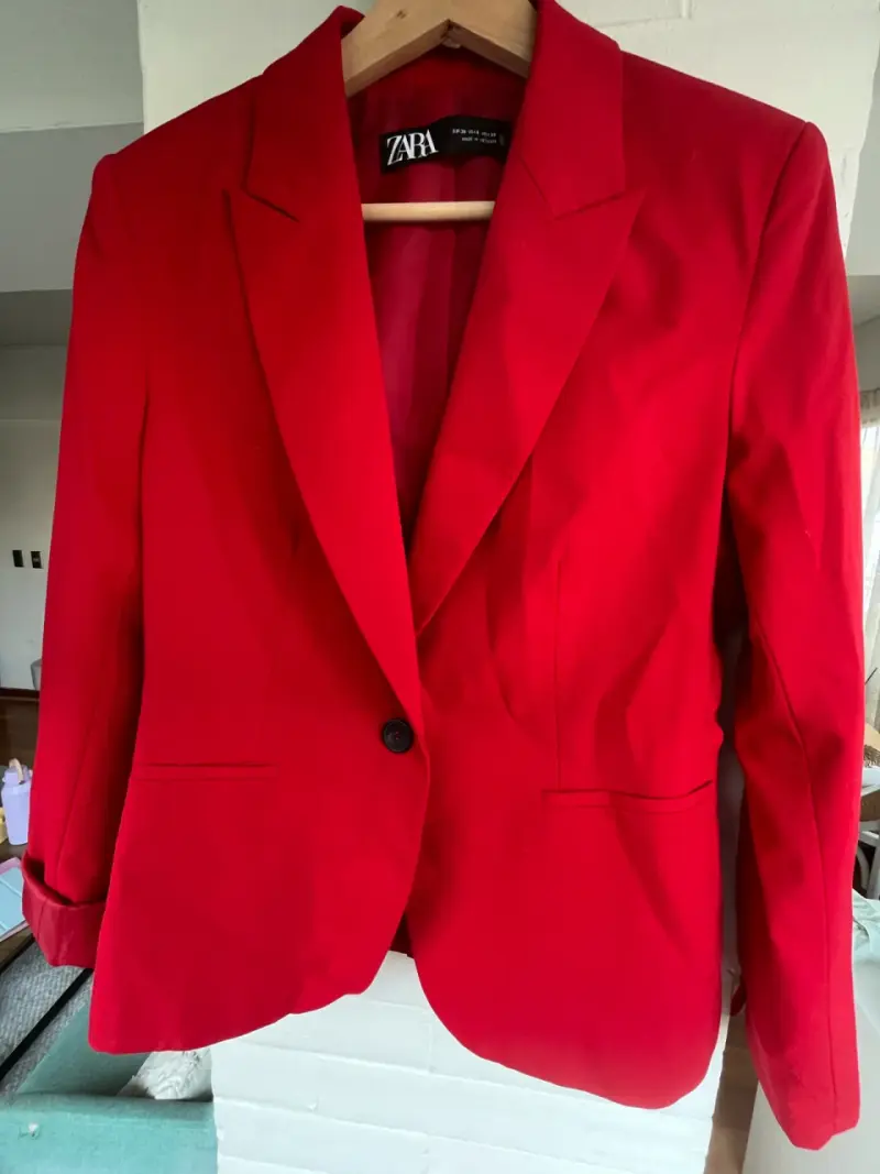Blazer rojo para mujer Zara talla 38 - 2