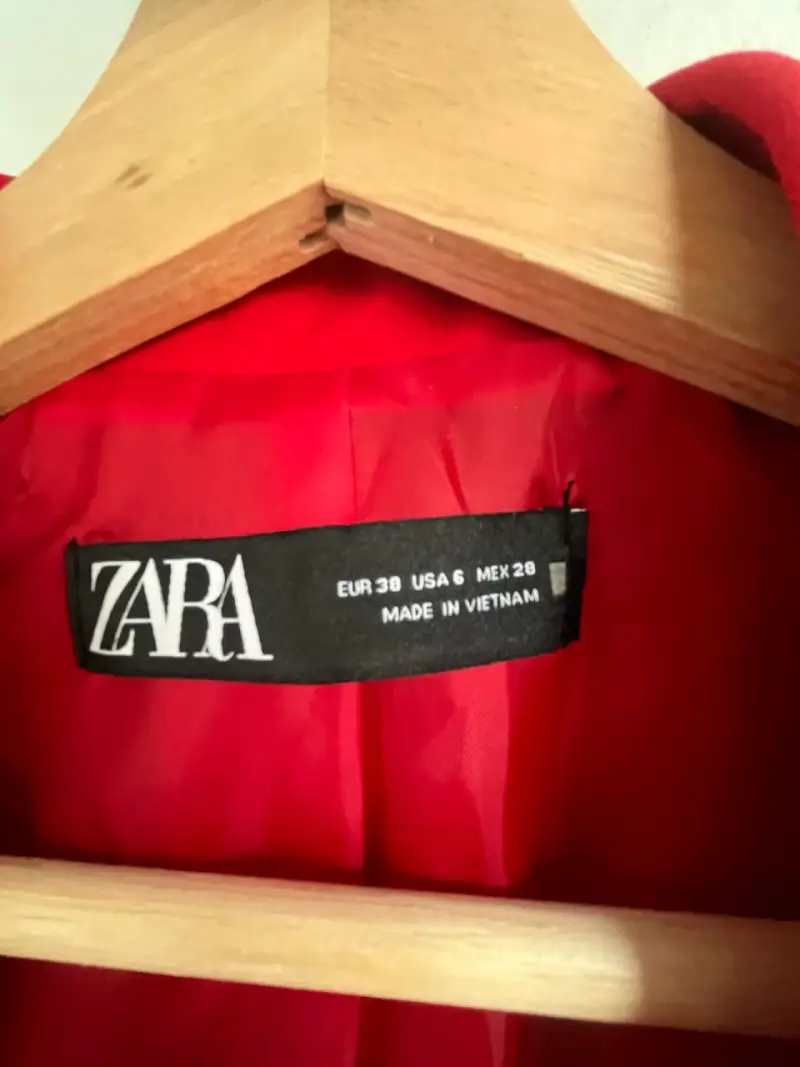 Blazer rojo para mujer Zara talla 38 - 3