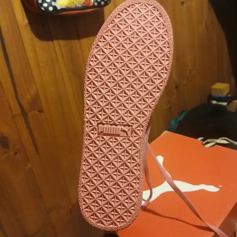 Zapatillas altas Puma de lona en colores verde y rosa - 3