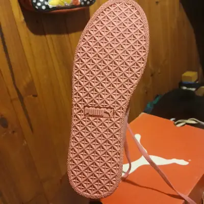 Zapatillas altas Puma de lona en colores verde y rosa - miniatura 3
