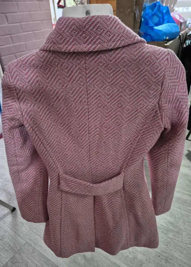 Abrigo rosa de lana para mujer - 3