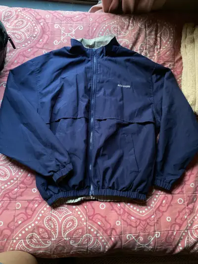 Chaqueta reversible azul y beige - miniatura 1