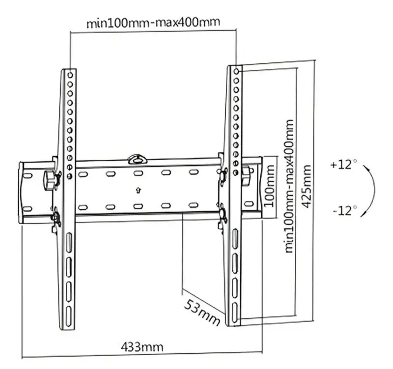 Soporte de pared inclinable para TV de 26" a 55" - 4