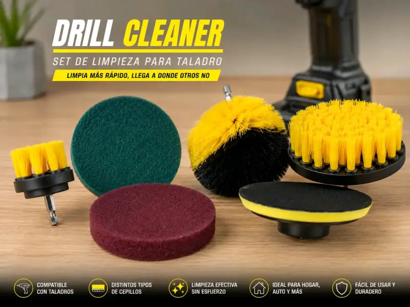 Set de Limpieza para Taladro con Cepillos y Almohadillas