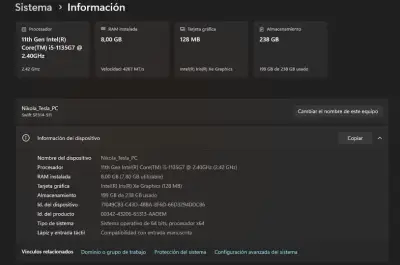 Notebook Acer Swift 3 - Intel Core i5 11va Gen - 8 - miniatura 5