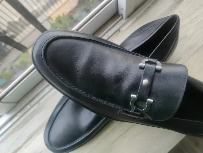 Mocasines Ferragamo de cuero negro para hombre - 6