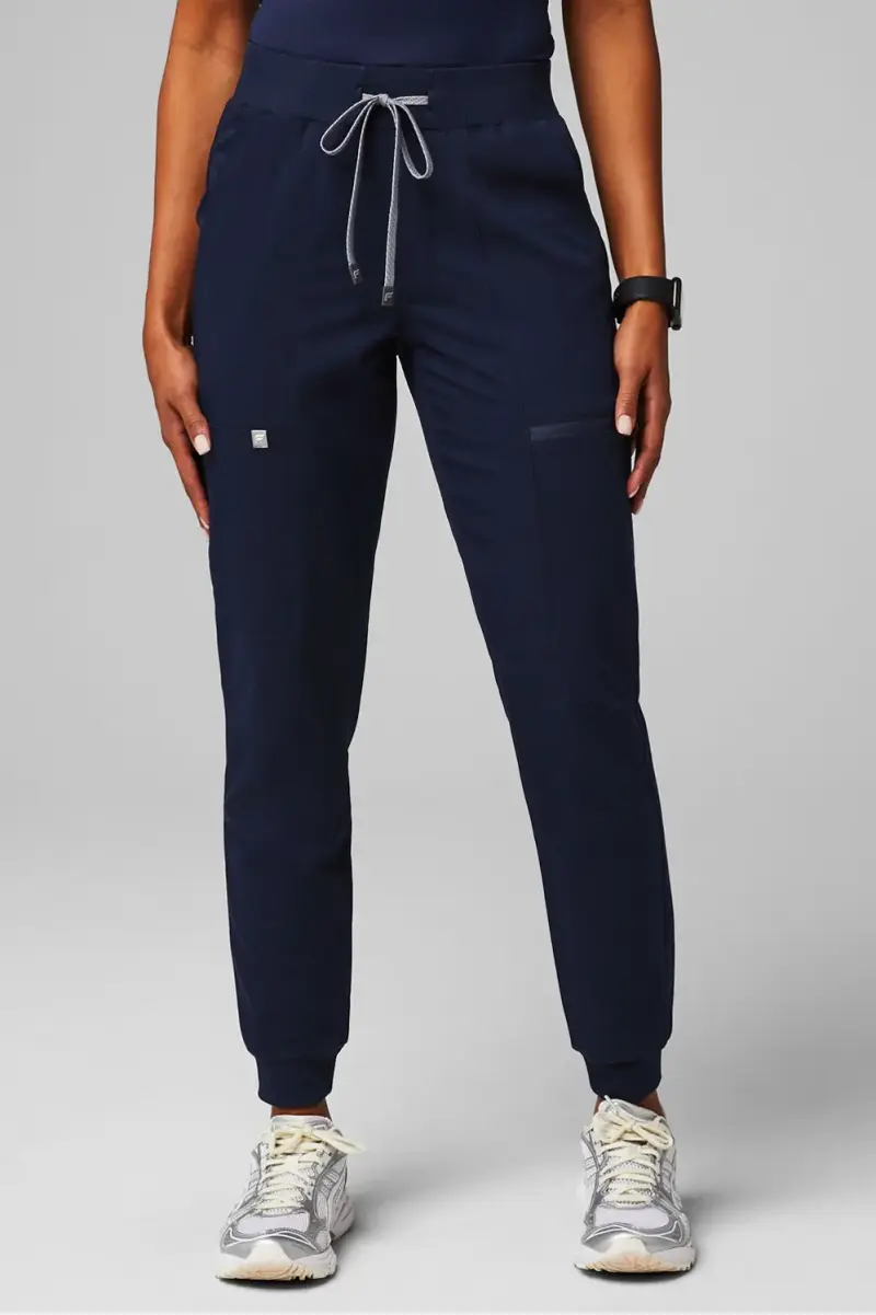 Pantalones clínico  azul marino con bolsillos - 4