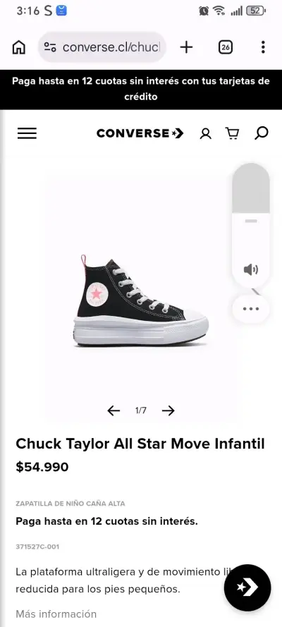 Zapatillas Converse Chuck Taylor All Star Move Negras - miniatura 2