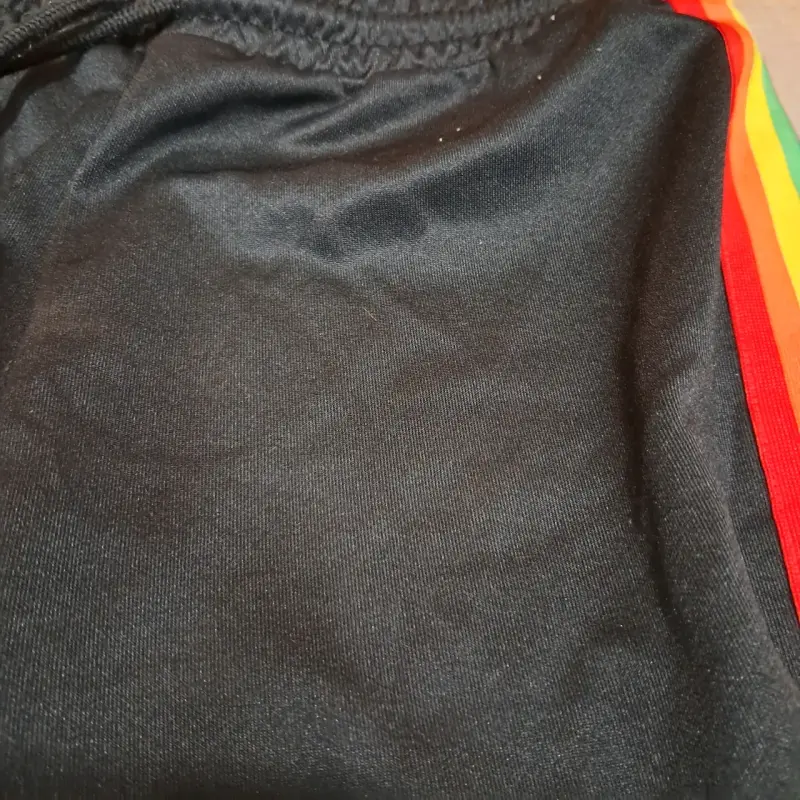 Pantalones deportivos negros con franjas arcoíris - 4